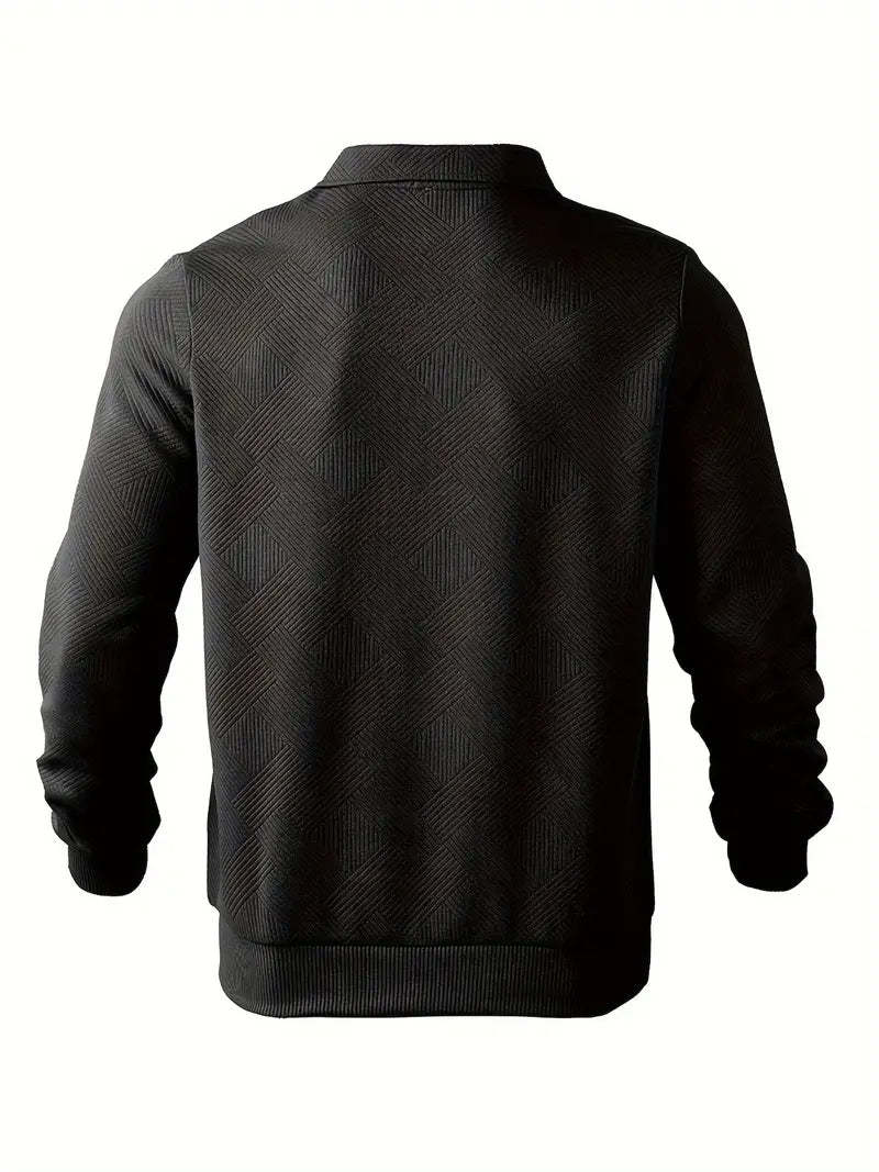 Franco™ - Maglione Zip-Up Geometrico in Misto Lana