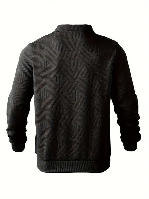 Franco™ - Maglione Zip-Up Geometrico in Misto Lana