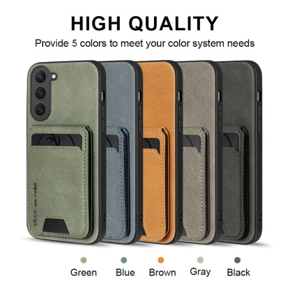 Leather Business Card Wallet Mobile Phone Case for Samsung Galaxy S