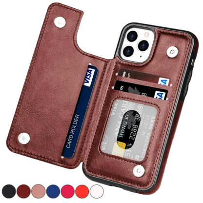Leather Card Wallet Mobile Phone Case for iPhone