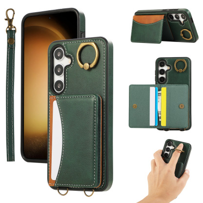 Leather Business Card Wallet Mobile Phone Case for Samsung Galaxy S