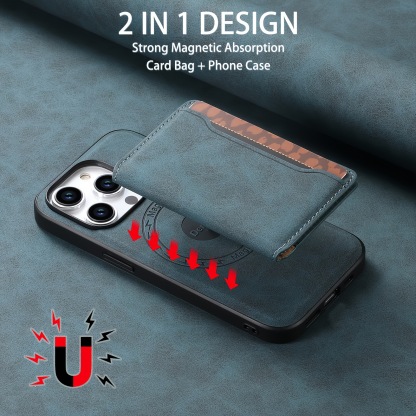 Luxury Leather Business Magsafe Card Wallet Mobile Phone Case for Apple iPhone