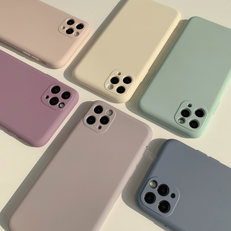 Cream Silicon Mobile Phone Case for Apple iPhone