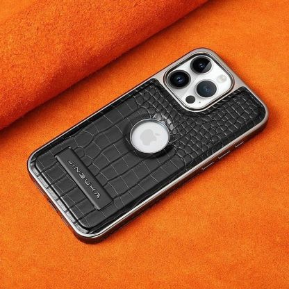 Luxury Leather Business Magsafe Bracket Mobile Phone Case for iPhone