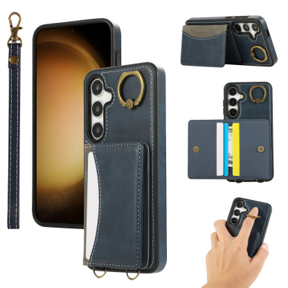 Leather Business Card Wallet Mobile Phone Case for Samsung Galaxy S