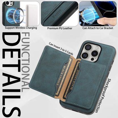 Luxury Leather Business Magsafe Card Wallet Mobile Phone Case for Apple iPhone