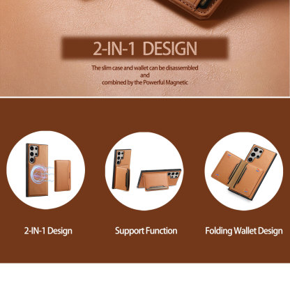 Leather Card Wallet Magsafe Mobile Phone Case for Samsung Galaxy S