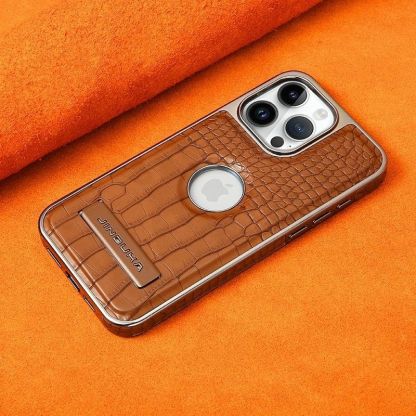 Luxury Leather Business Magsafe Bracket Mobile Phone Case for iPhone
