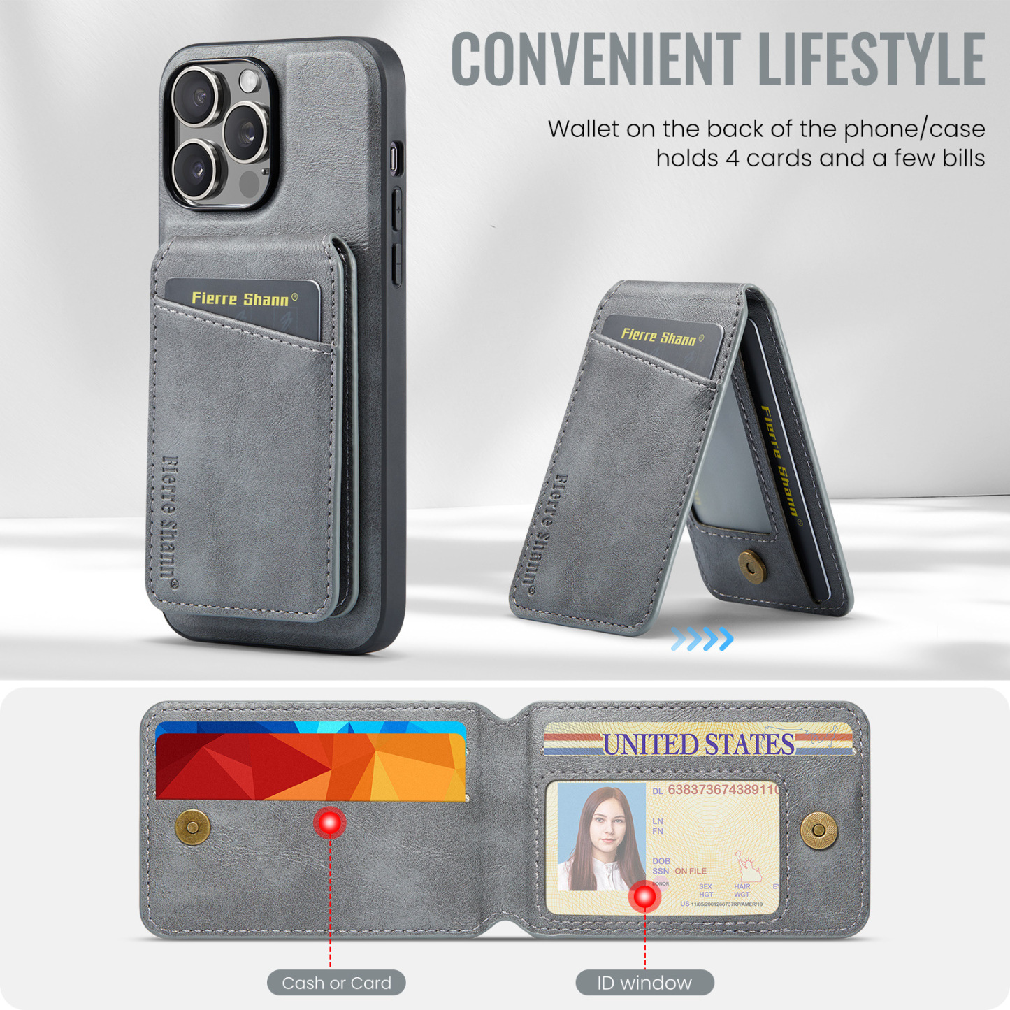 Luxury Leather Business Magsafe Card Wallet Mobile Phone Case for Apple iPhone
