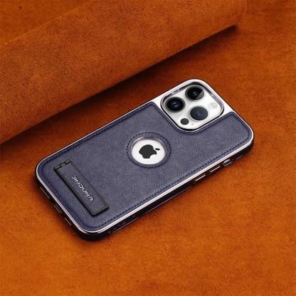 Luxury Leather Business Bracket Mobile Phone Case for iPhone