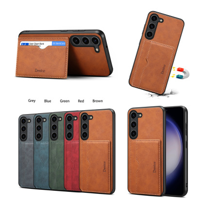 Leather Card Wallet Mobile Phone Case for Samsung Galaxy S
