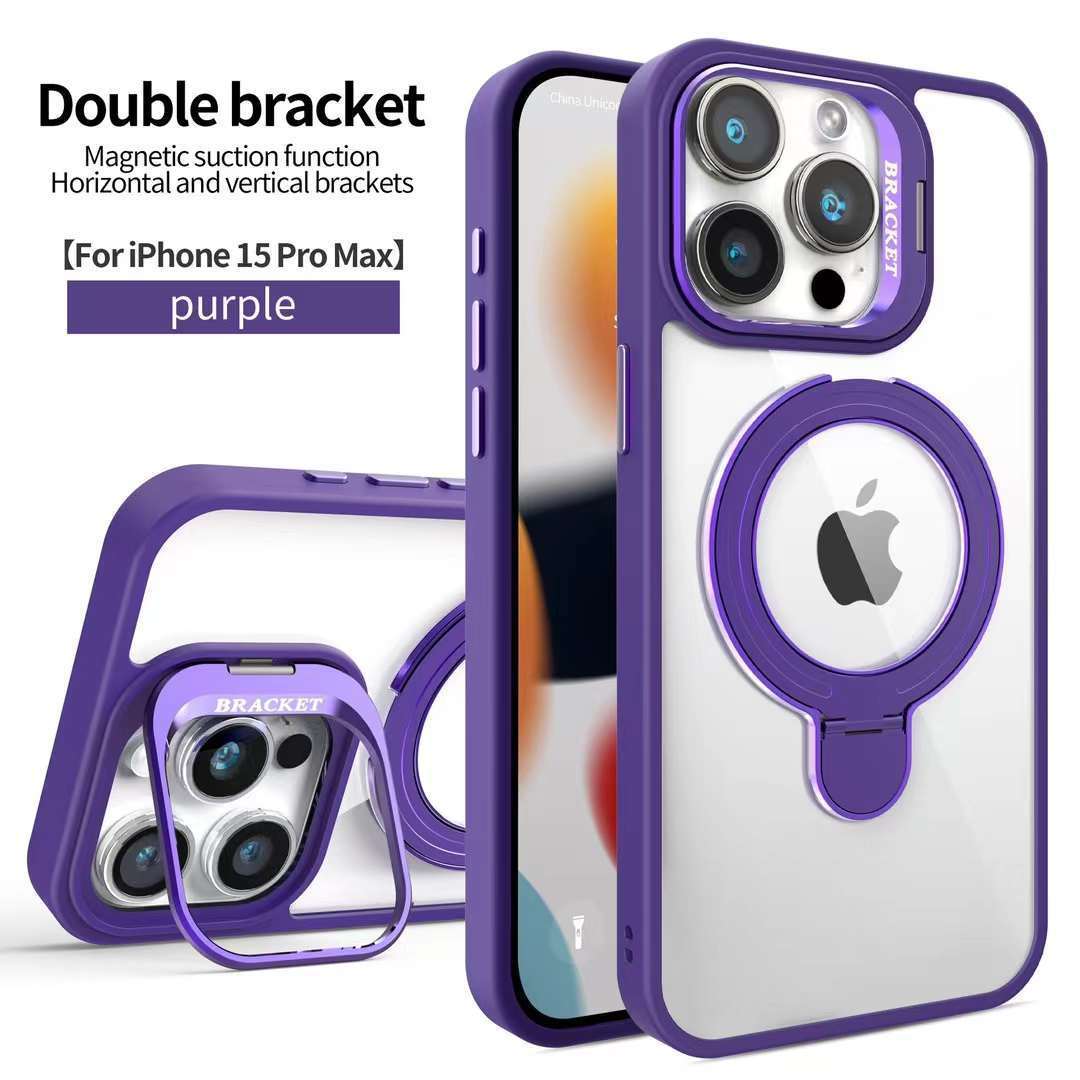 Fashion Magsafe Double Bracket Mobile Phone Case for Apple iPhone
