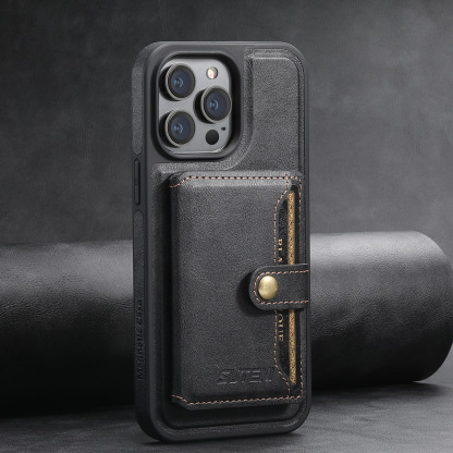 Leather Business Magsafe Card Wallet Mobile Phone Case for iPhone
