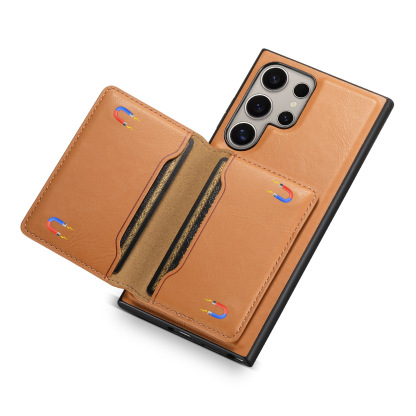 Leather Card Wallet Magsafe Mobile Phone Case for Samsung Galaxy S