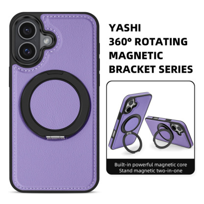 Luxury Leather Business Magsafe Bracket Mobile Phone Case for Apple iPhone