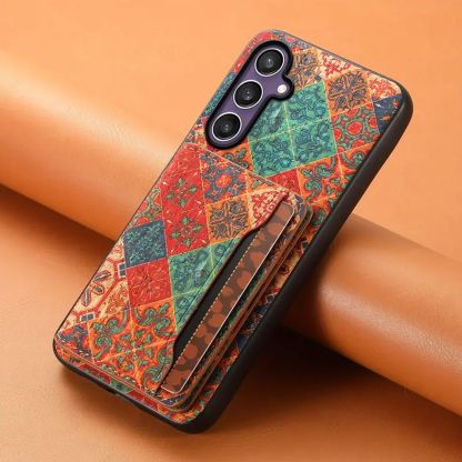 Floral Leather Card Wallet Mobile Phone Case for Samsung Galaxy S