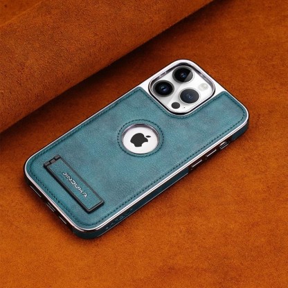 Luxury Leather Business Bracket Mobile Phone Case for iPhone