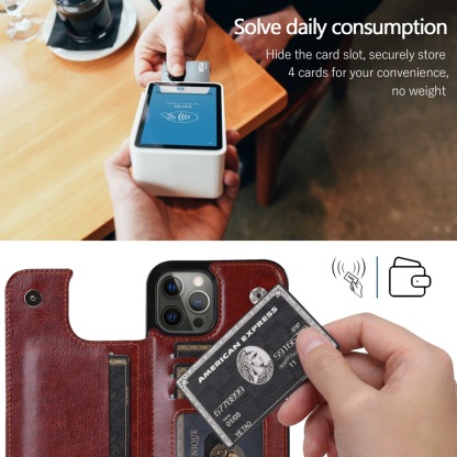 Leather Card Wallet Mobile Phone Case for iPhone