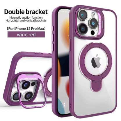 Fashion Magsafe Double Bracket Mobile Phone Case for Apple iPhone