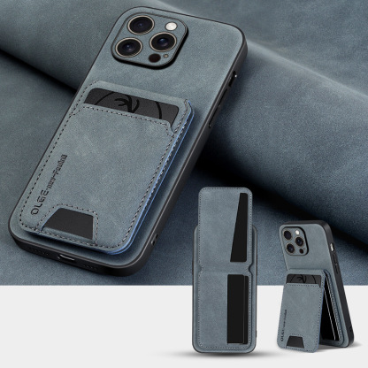 Leather Business Card Wallet Mobile Phone Case for iPhone