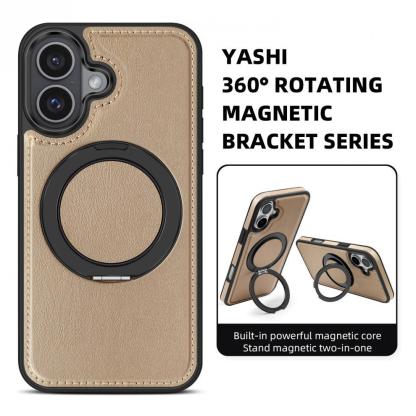 Luxury Leather Business Magsafe Bracket Mobile Phone Case for Apple iPhone