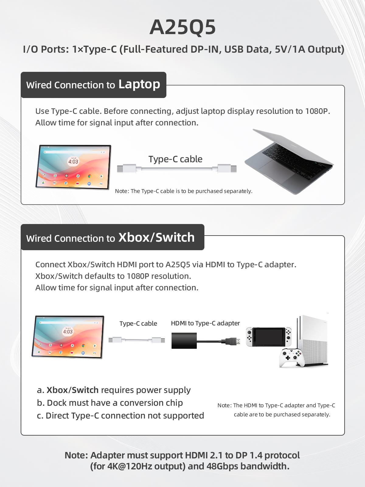Ktc MegPad A25Q5 25in Touch Screen FHD IPS Panel Portable Smart TV Monitor with Case, Qualcomm 8-Core CPU, 8GB+128GB, Android 14, EDLA Certification, 8MP Camera, 2&times;8W+2&times;4W Speakers, Remote Control, 5000mAh Built-In Battery, Wi-Fi 5