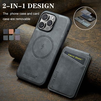 Luxury Leather Business Magsafe Card Wallet Mobile Phone Case for Apple iPhone