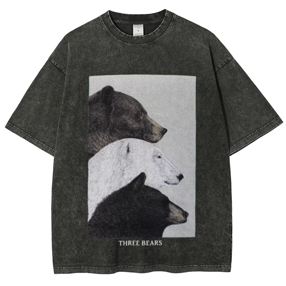 Three Bears Unisex Vintage Washed Tee