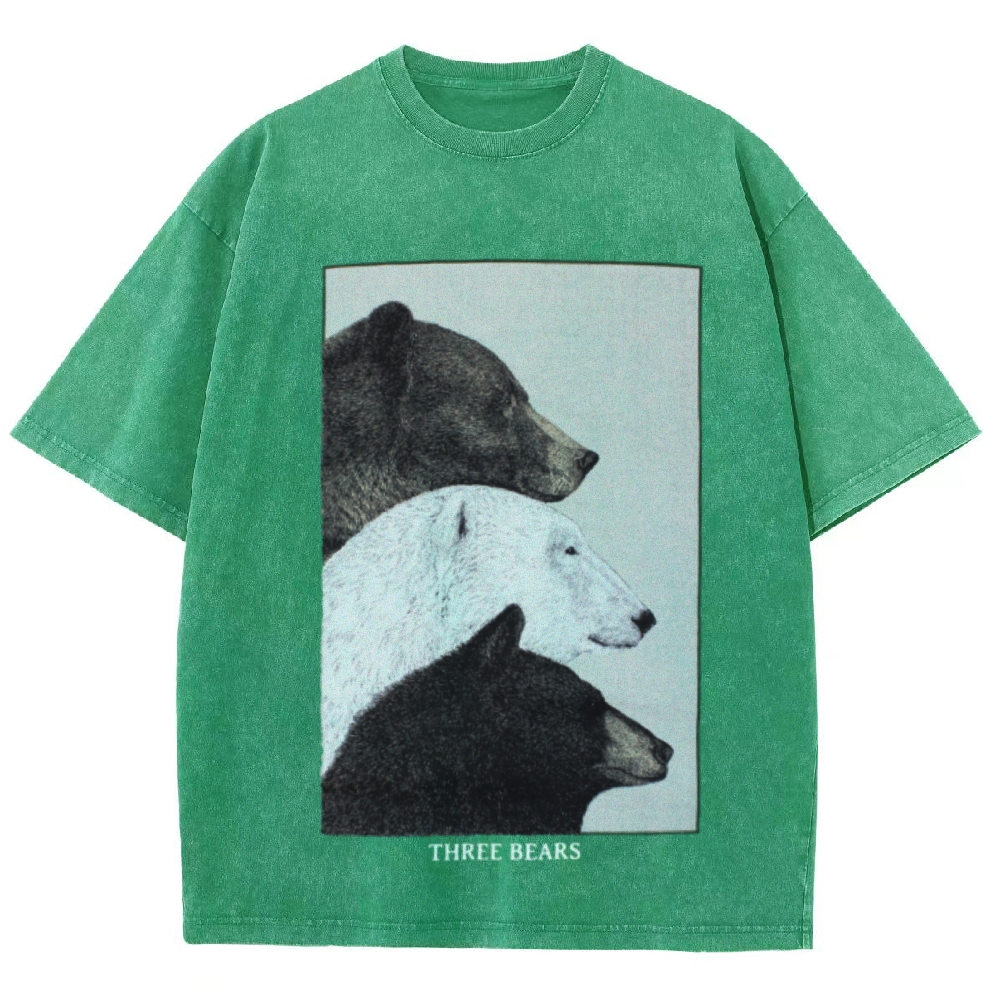 Three Bears Unisex Vintage Washed Tee