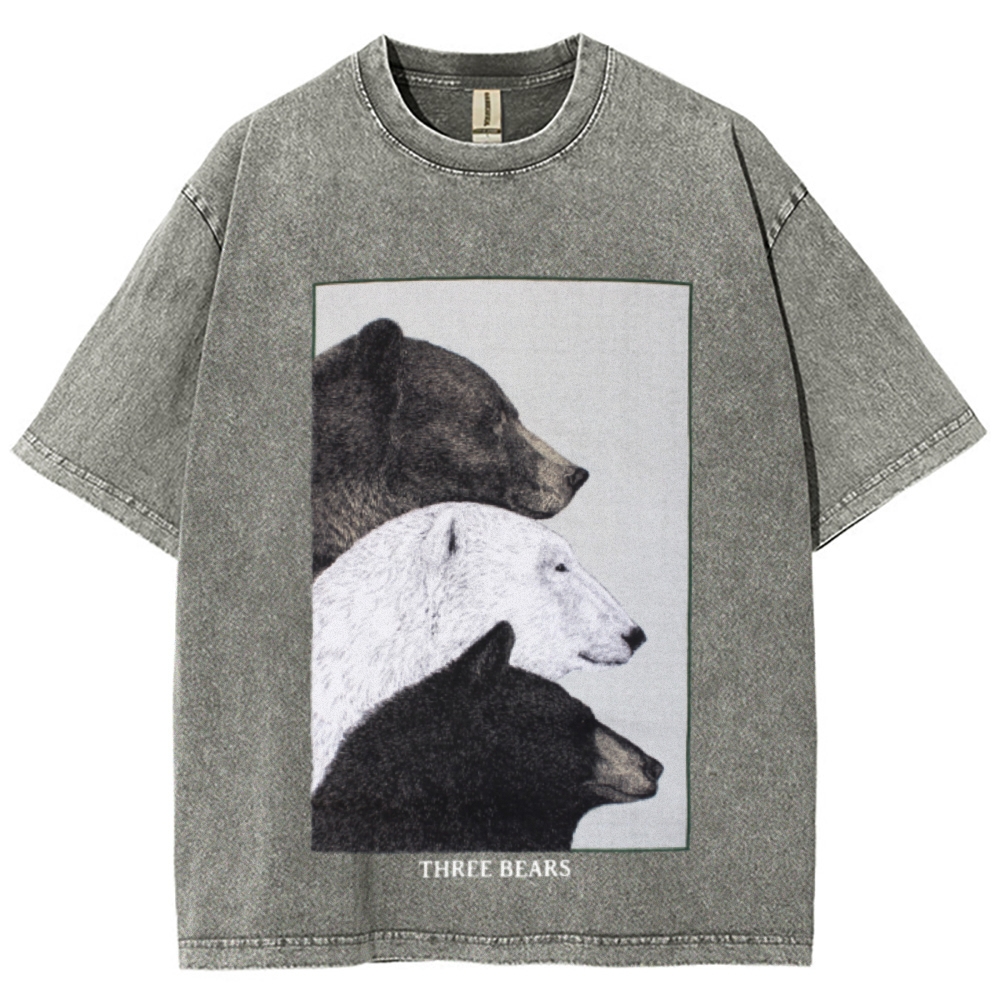 Three Bears Unisex Vintage Washed Tee