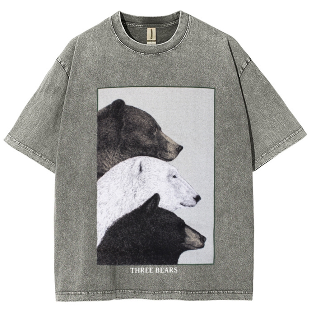 Three Bears Unisex Vintage Washed Tee