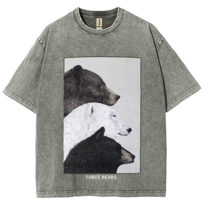 Three Bears Unisex Vintage Washed Tee