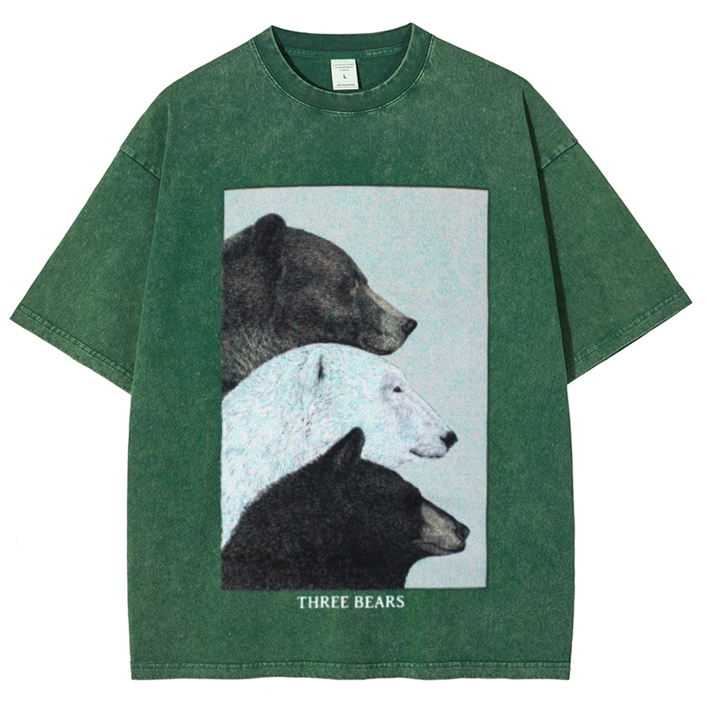 Three Bears Unisex Vintage Washed Tee