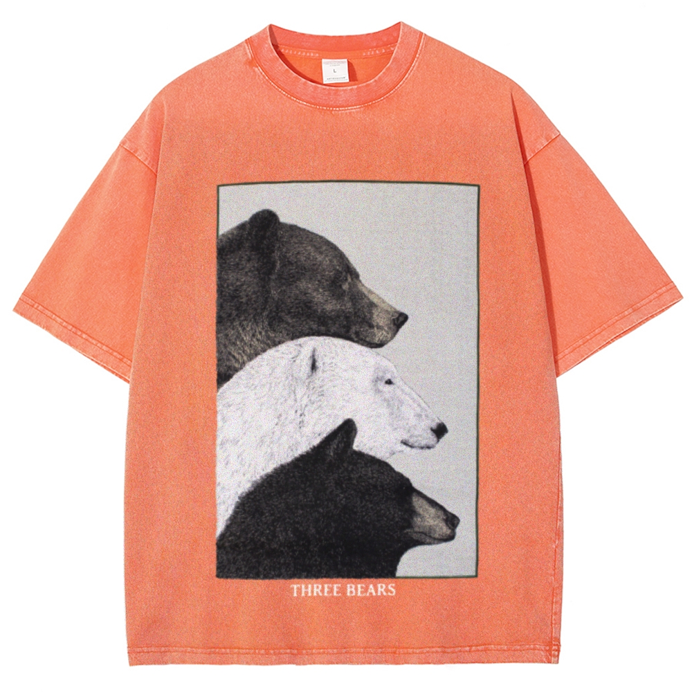 Three Bears Unisex Vintage Washed Tee