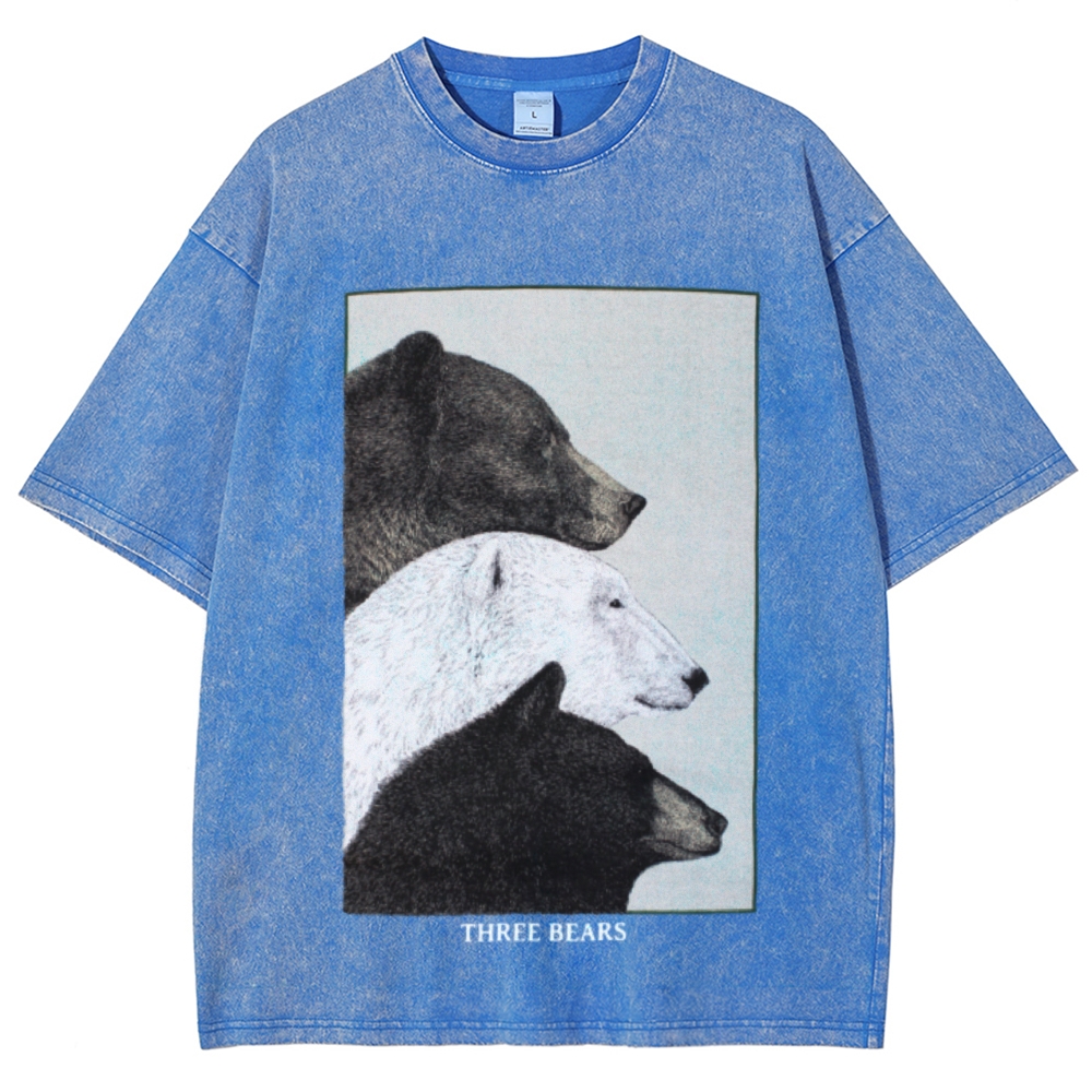 Three Bears Unisex Vintage Washed Tee