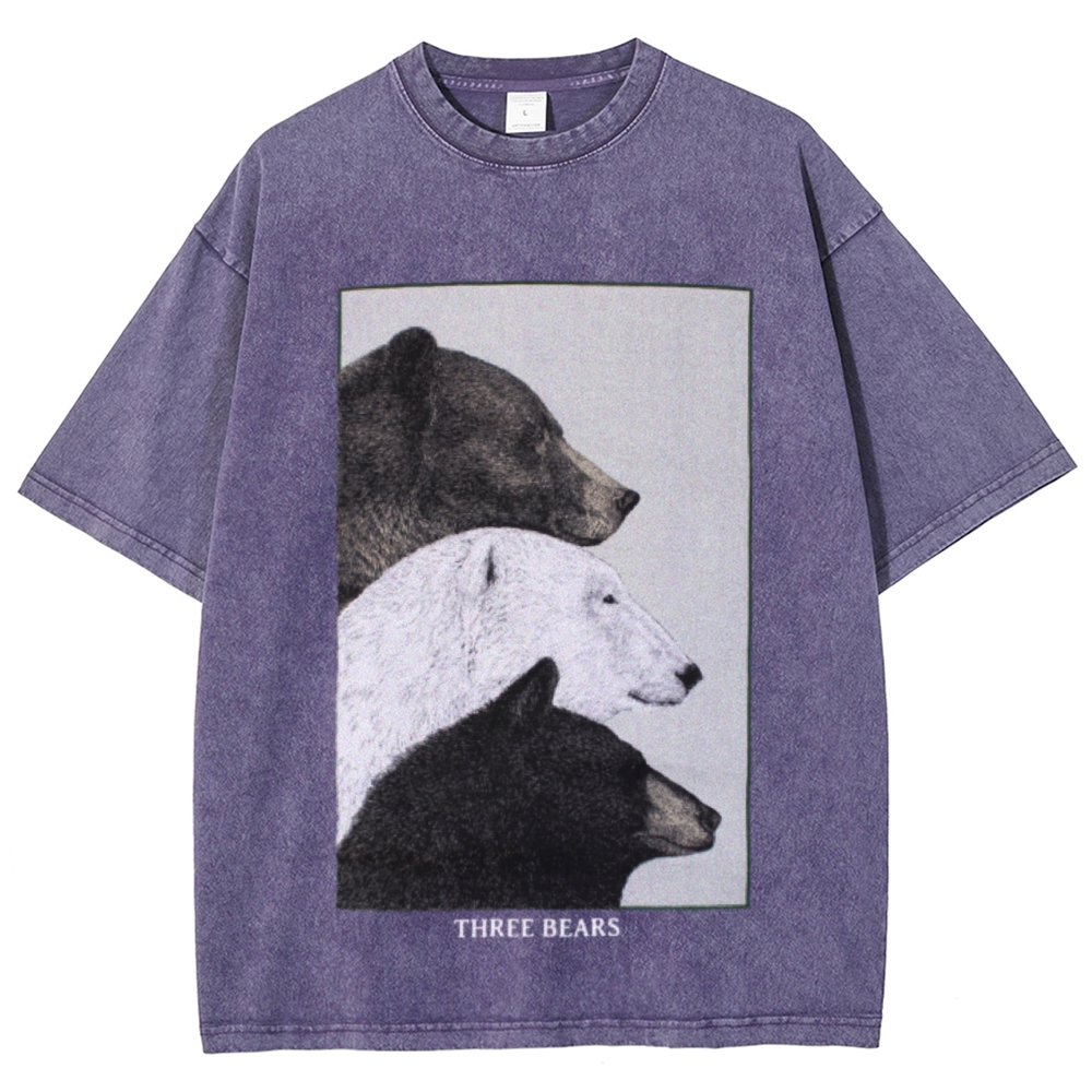 Three Bears Unisex Vintage Washed Tee