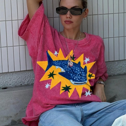 Whale Shark Unisex Vintage Washed Tee