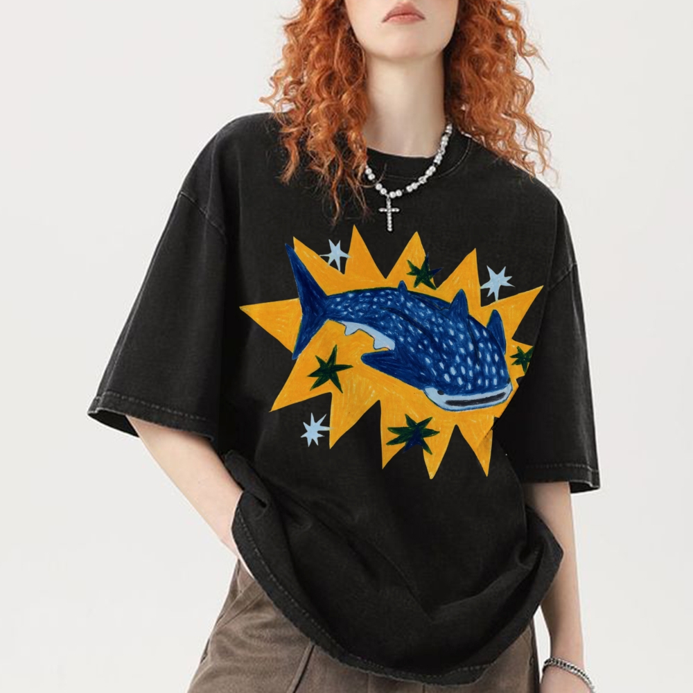 Whale Shark Unisex Vintage Washed Tee