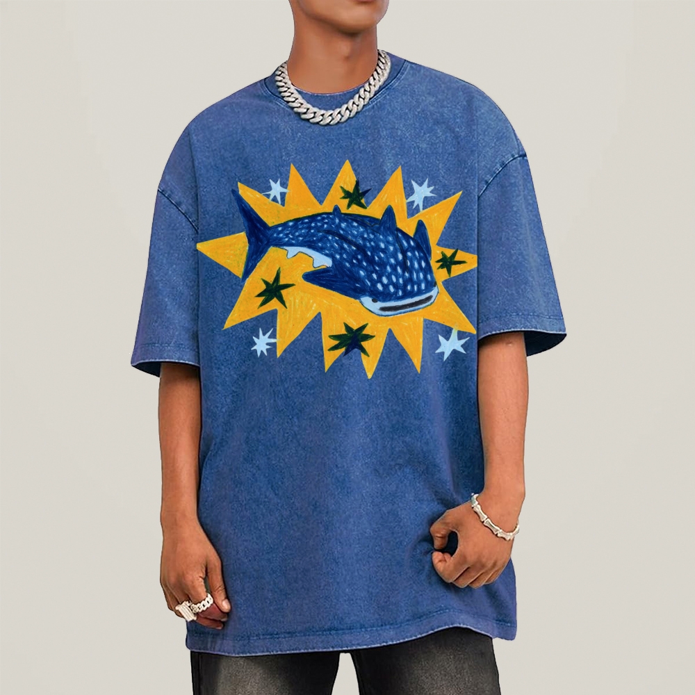 Whale Shark Unisex Vintage Washed Tee