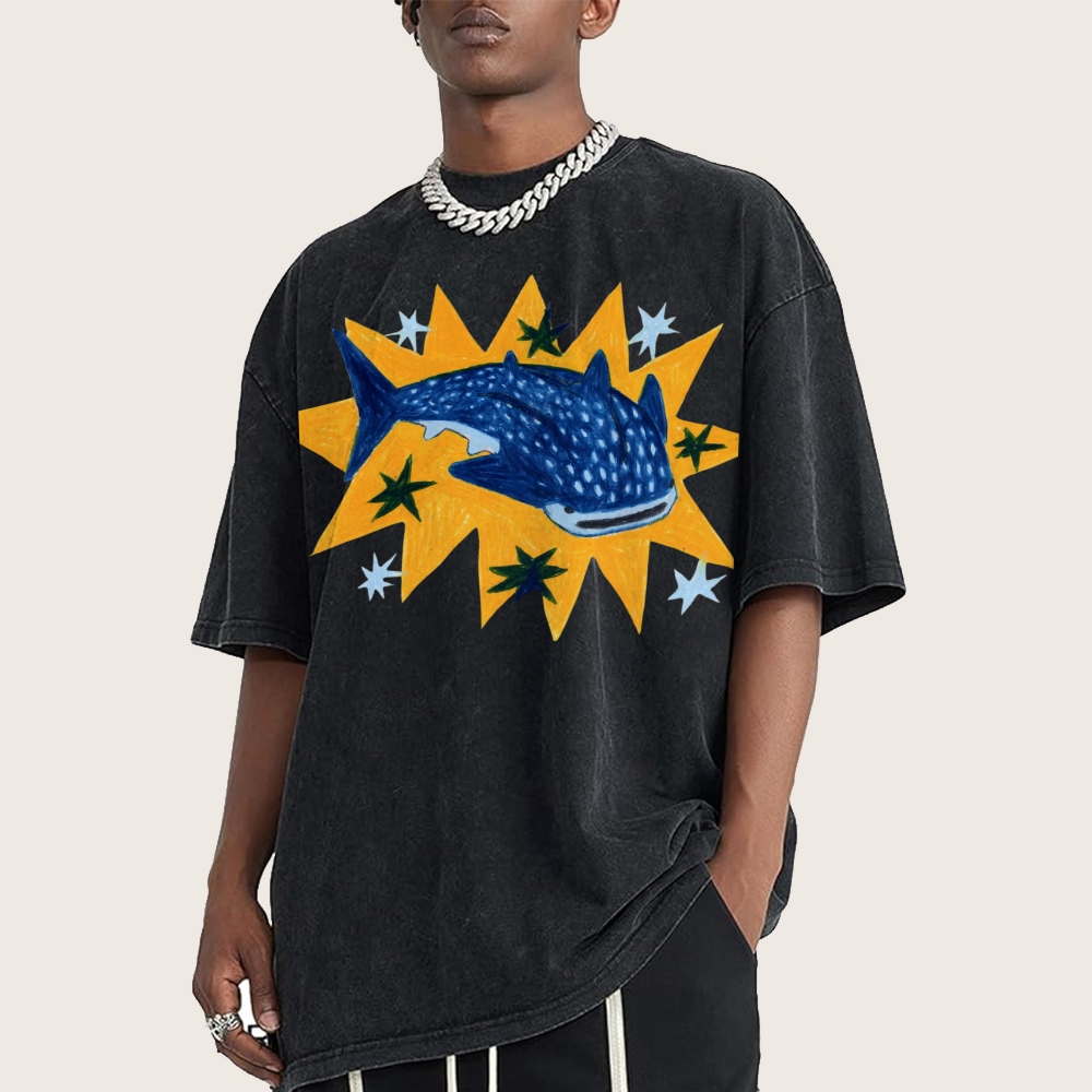 Whale Shark Unisex Vintage Washed Tee