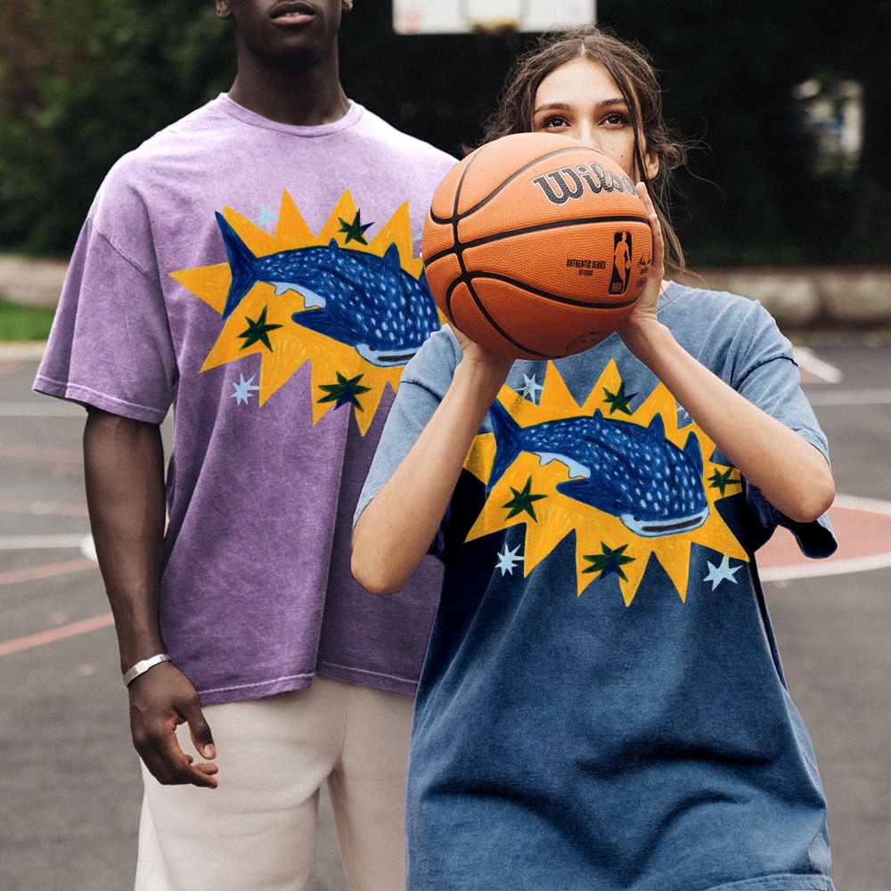 Whale Shark Unisex Vintage Washed Tee