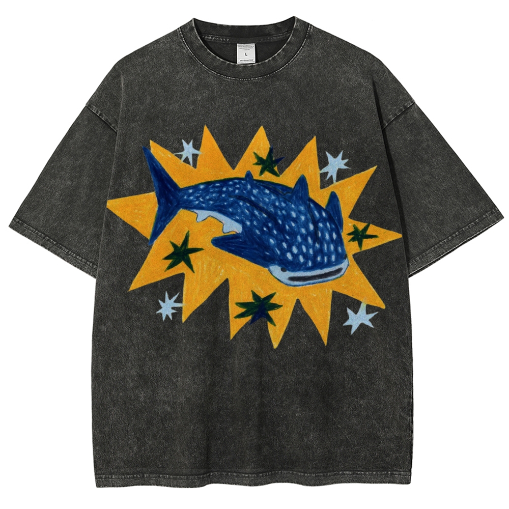Whale Shark Unisex Vintage Washed Tee