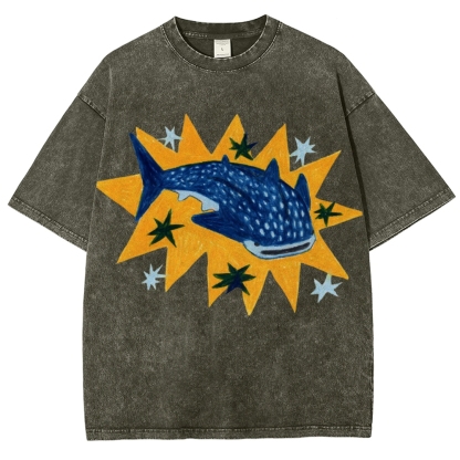 Whale Shark Unisex Vintage Washed Tee