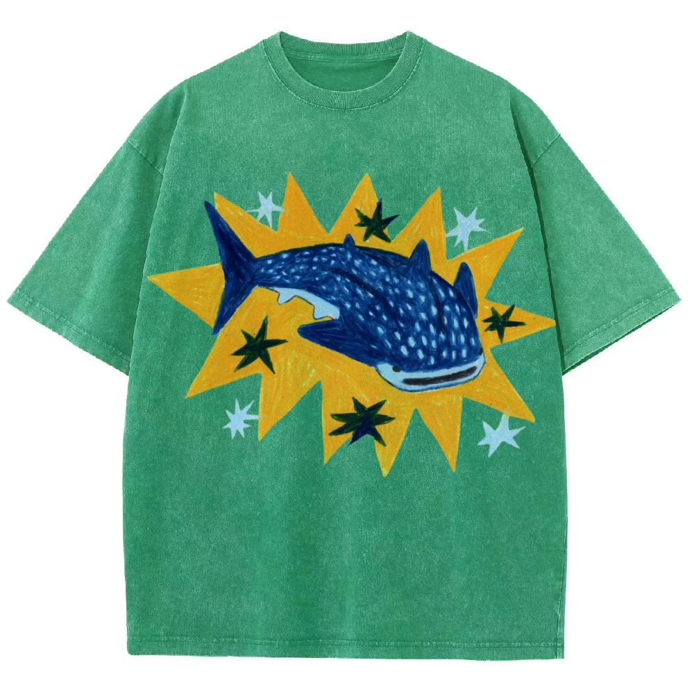 Whale Shark Unisex Vintage Washed Tee