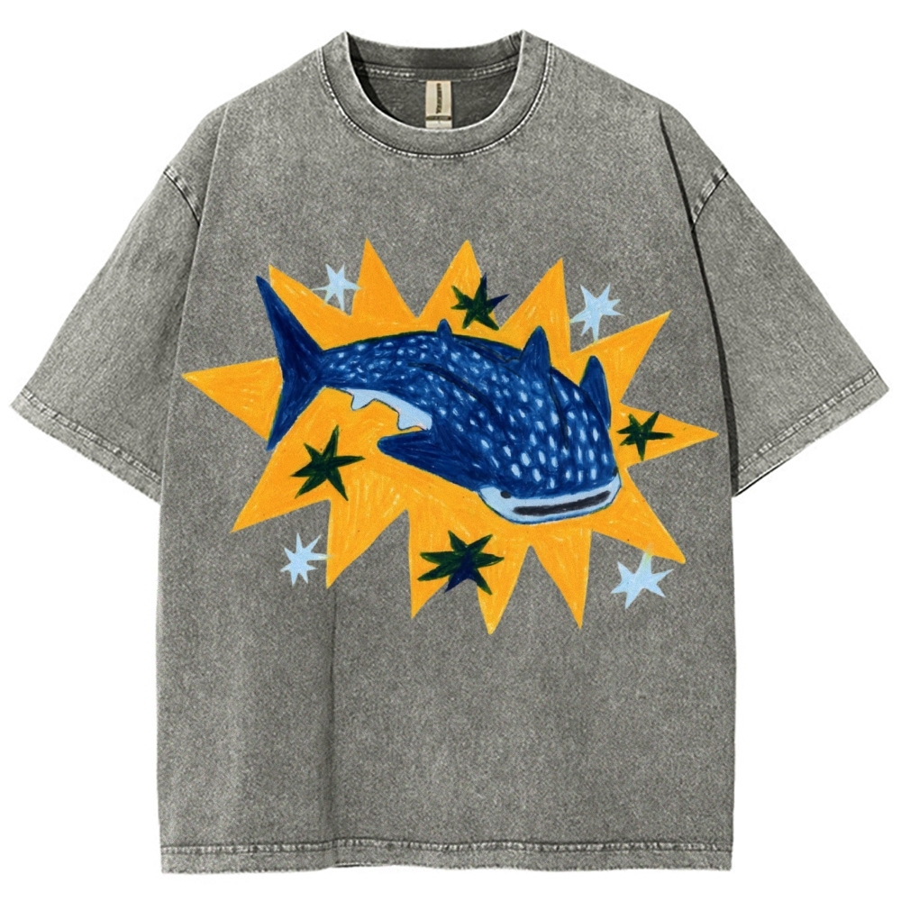 Whale Shark Unisex Vintage Washed Tee