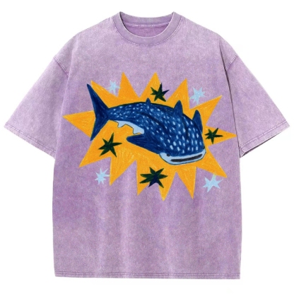 Whale Shark Unisex Vintage Washed Tee
