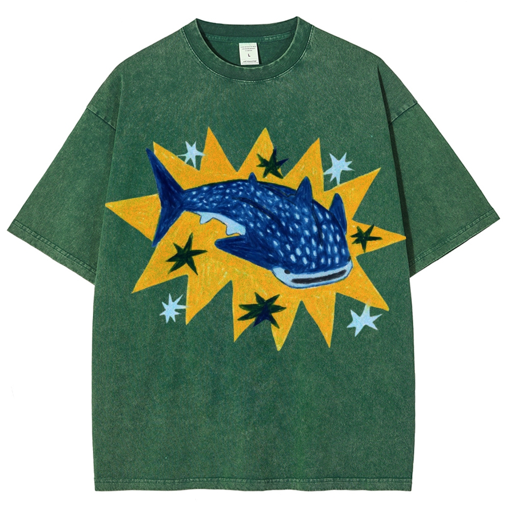 Whale Shark Unisex Vintage Washed Tee