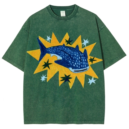 Whale Shark Unisex Vintage Washed Tee