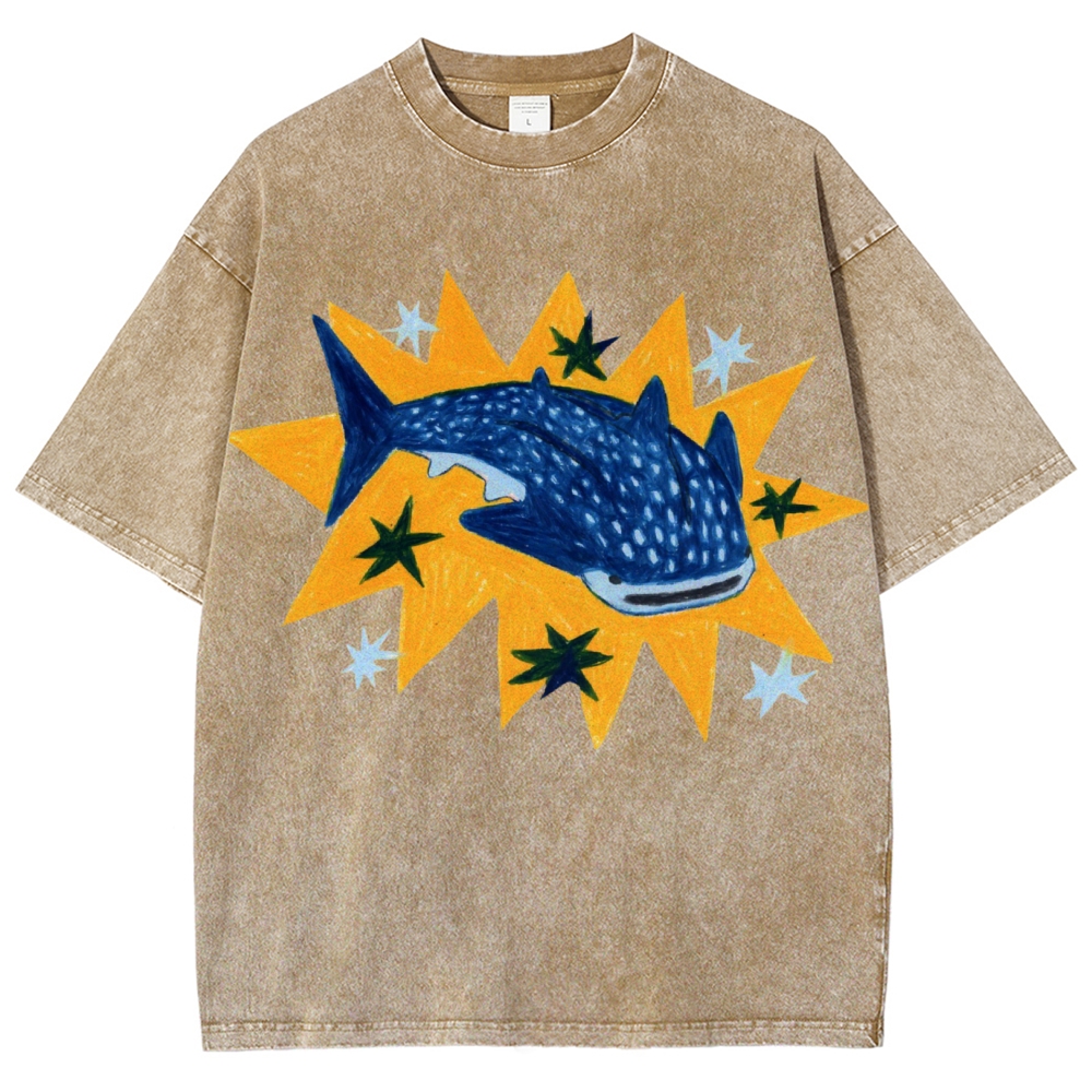 Whale Shark Unisex Vintage Washed Tee