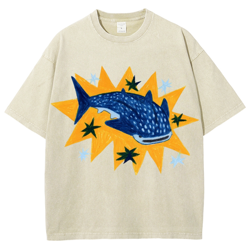 Whale Shark Unisex Vintage Washed Tee